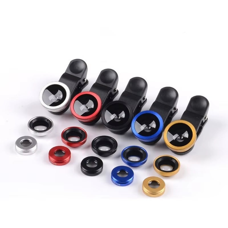 Fish Eye for Iphone Huawei Samsung Xiaomi Telefoon Phone Lens Fisheye +Wide Angle +Macro Camera Lenses Objetivo Movil Telelens